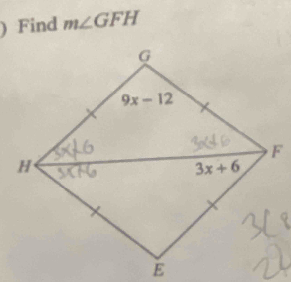 ) Find m∠ GFH