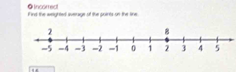 ● Incorrect 
Find the weighted swerage of the points on the line
16