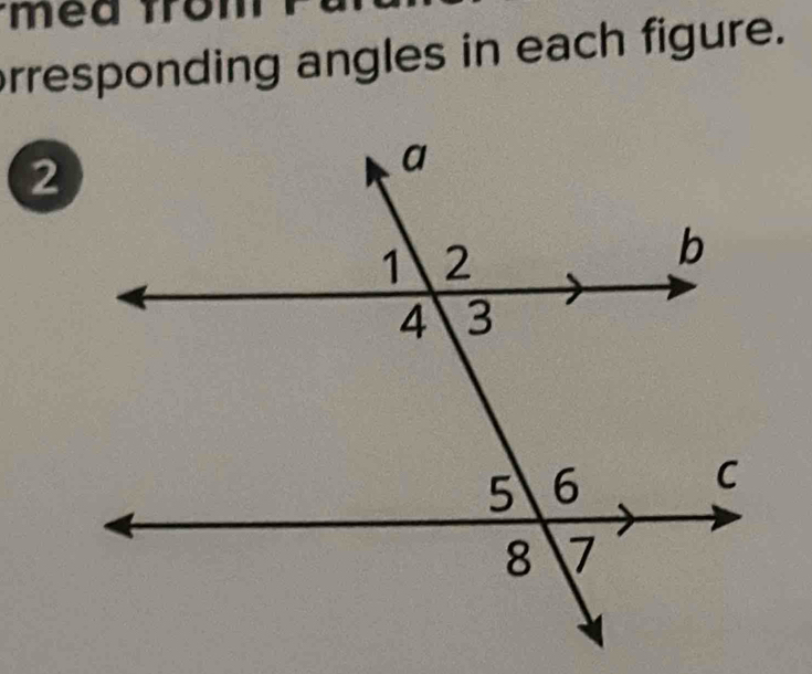 rresponding angles in each figure.