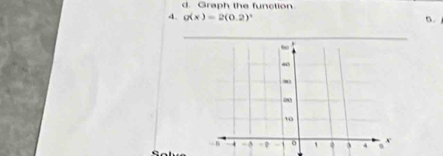 Graph the function. 
4. g(x)=2(0.2)^x 6. 
_