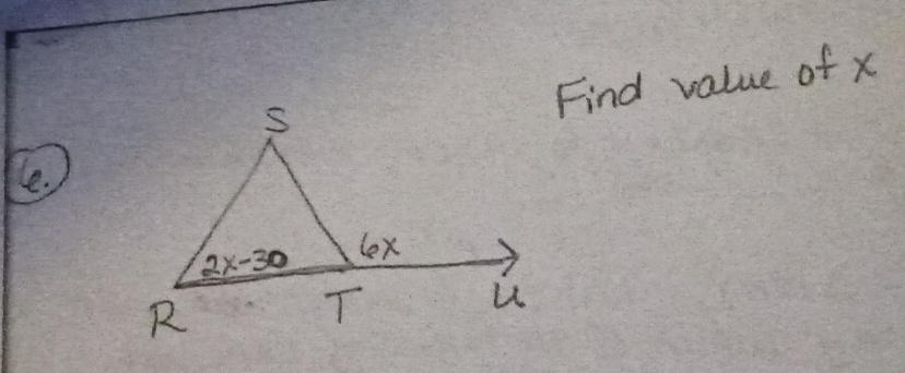 Find value of x
le.