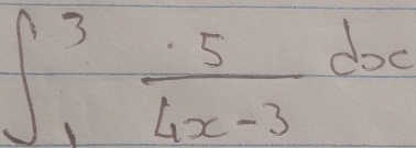 ∈t _1^(3frac 5)4x-3dx