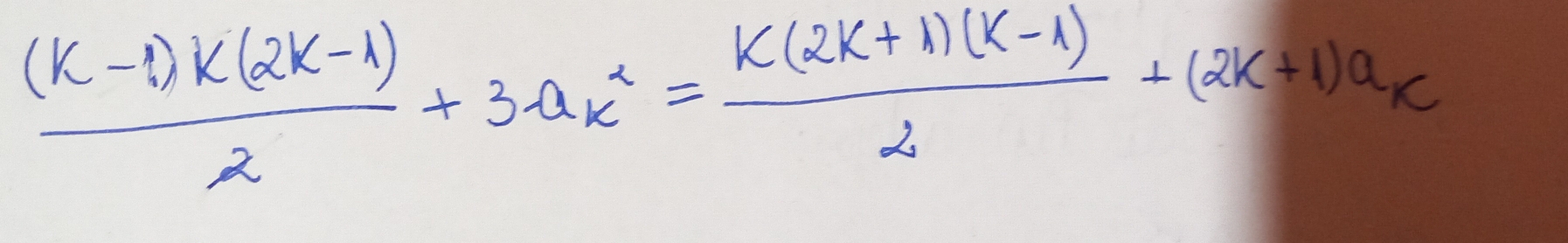  ((k-1)k(2k-1))/2 +3-ak^2= (k(2k+1)(k-1))/2 +(2k+1)a_k