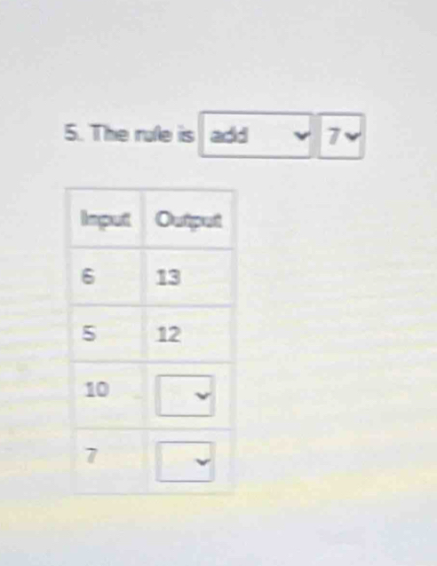 The rule is add 7