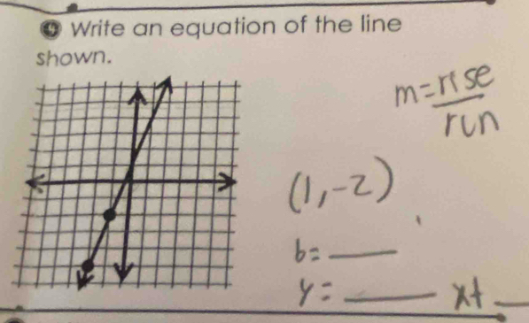 Write an equation of the line 
shown.