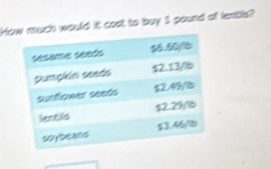 Homuch would it cost to buy 1 pound al lentie?