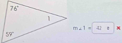 m∠ 1=42:x