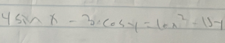 4sin x-3cos y=6x^2-15y