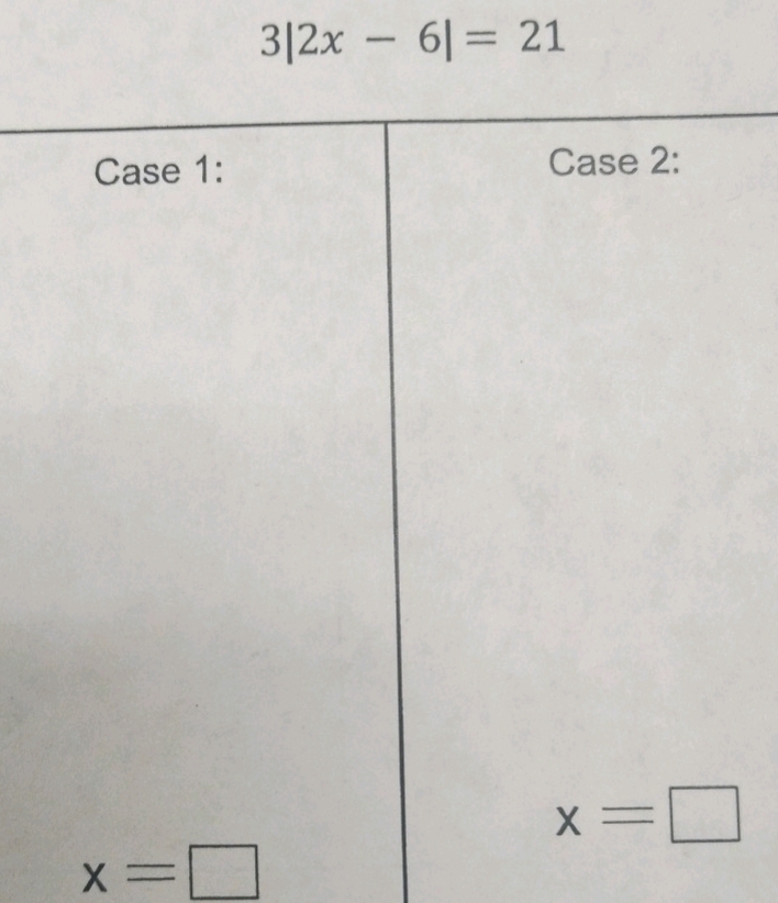 3|2x-6|=21
x=□