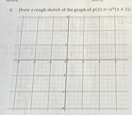 Draw a rough sketch of the graph of g(x)=-x^2(x+2).