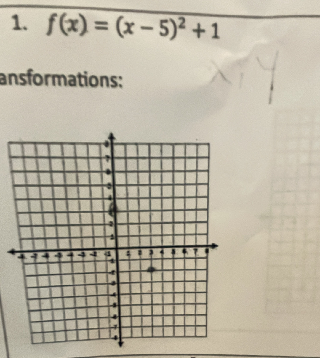 f(x)=(x-5)^2+1
ansformations: