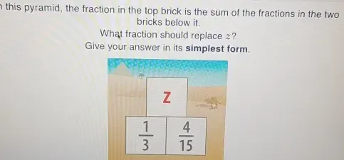 Solved: this pyramid, the fraction in the top brick is the sum of the ...