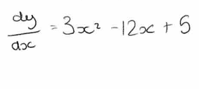  dy/dx =3x^2-12x+5