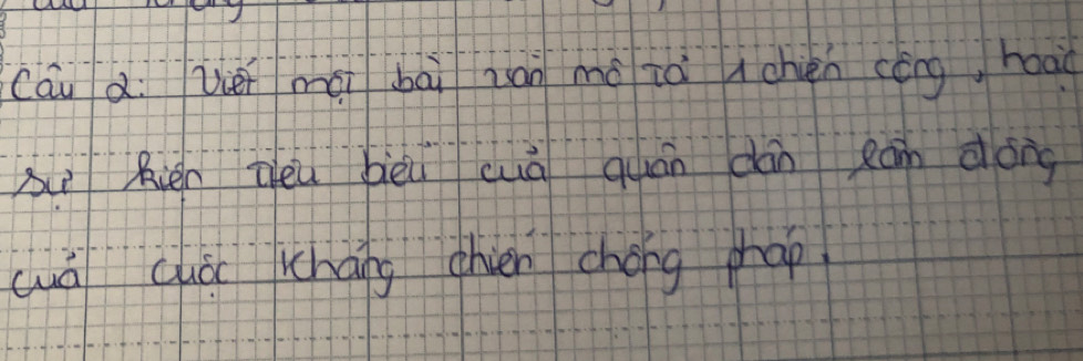 cau à. vièi mài bāi zán mà ià chén cónghoao 
s Rién Heu bèu cuā quán dàn Rān dong 
wá cuó rchāng chién chóng phap