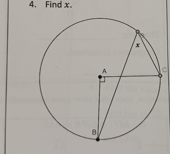 Find x.
C