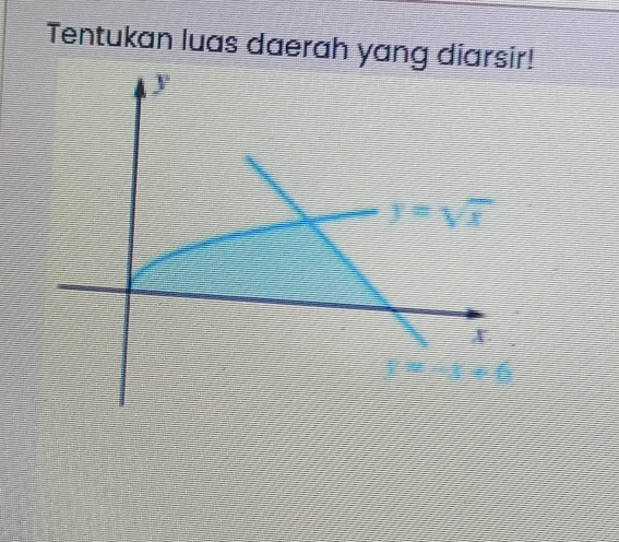 Tentukan luas daerah yang dia!