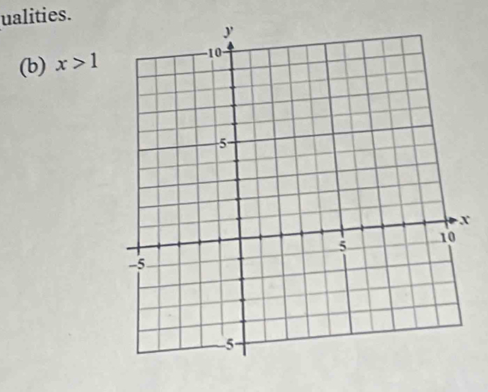 ualities. 
(b) x>1