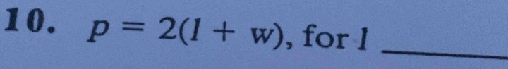 p=2(1+w) , for l 
_