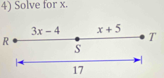 Solve for x.
R