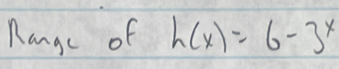 Mange of h(x)=6-3^x