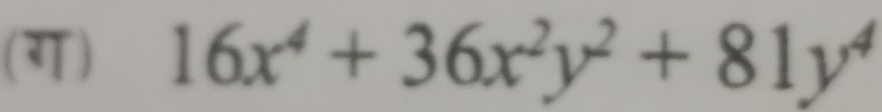 (ग) 16x^4+36x^2y^2+81y^4