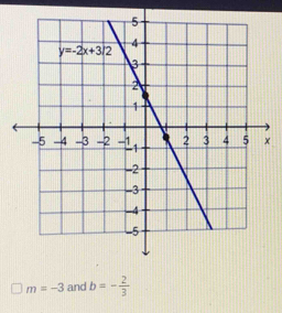 m=-3 and b=- 2/3 