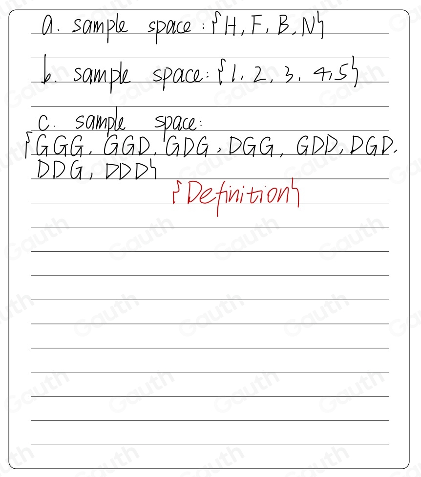 Solved: Write the sample space of each experiment. a. surveying whether ...