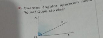 Quantos ângulos aparecem nest 
figura? Quais são eles?