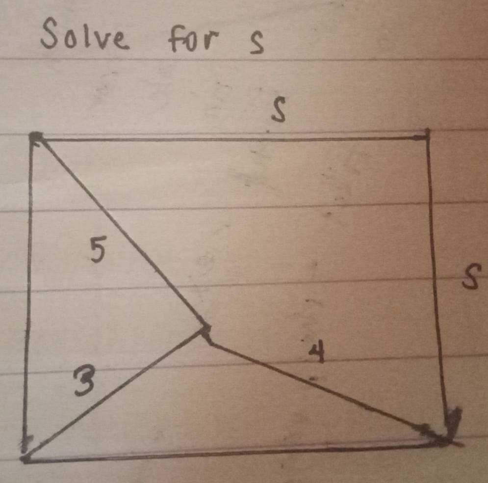 Solve for s
S