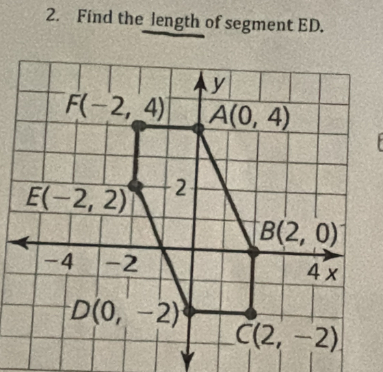 Find the length of segment ED.