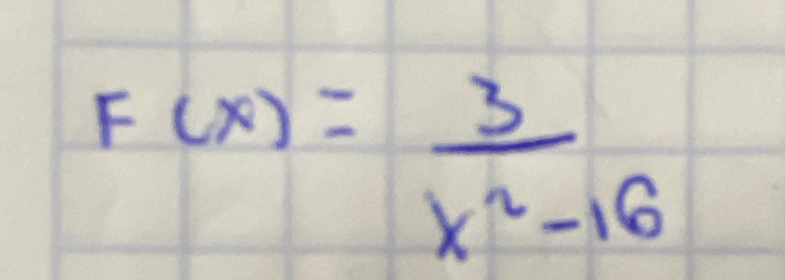 F(x)= 3/x^2-16 