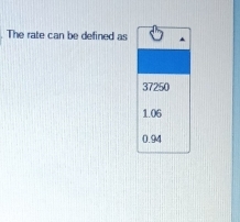 The rate can be defined as