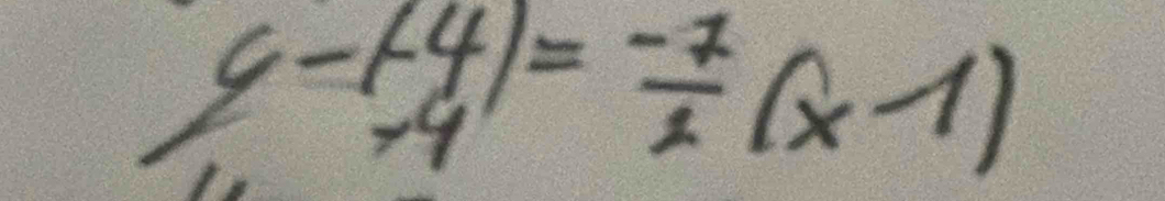 y-(-4)= (-7)/2 (x-1)