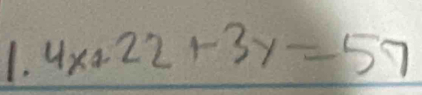 4x+22+3y=57