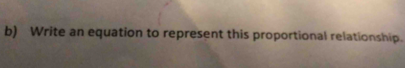 Write an equation to represent this proportional relationship.
