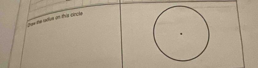 Draw the radius on this circle