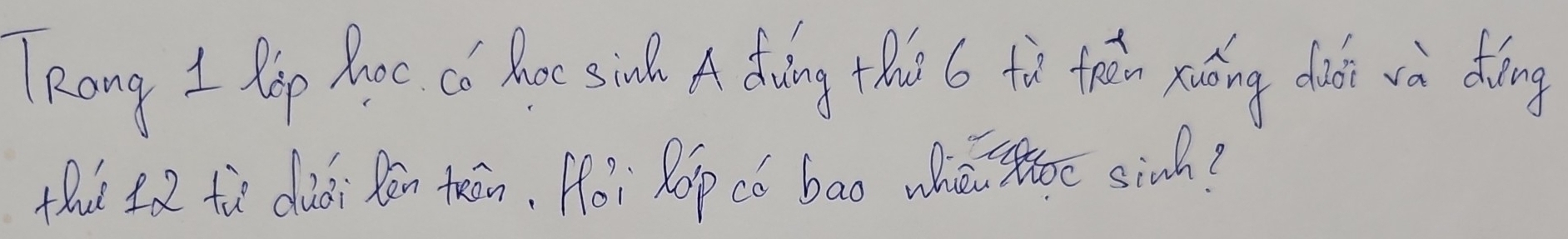 Teong I lip hoe co hot si A dong thi 6 tì ten xiáng diǎi và dǒng 
tht zx tù duǎi Rēn thān, Aói Rop có bao whà toc sinh?