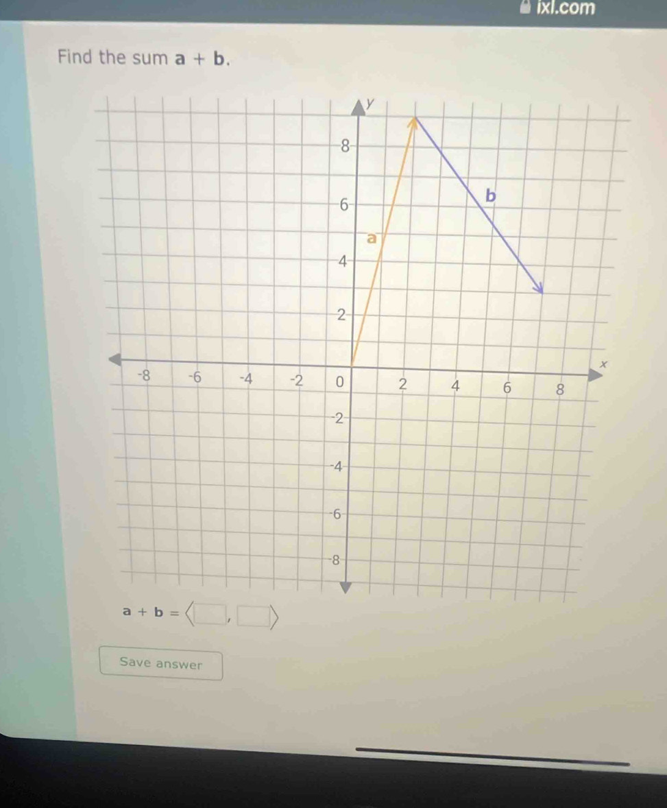 ixl.com
Find the sum a+b.
Save answer