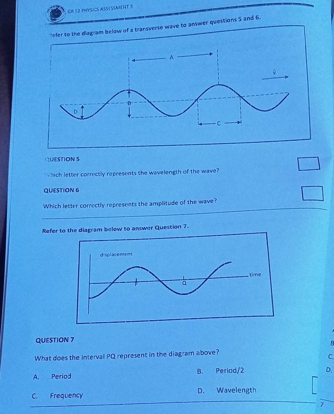 Solved: GR 12 PHYSICS ASSESSMENT 3 Refer to the diagram below of a ...