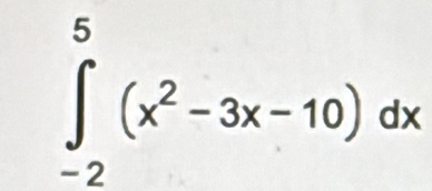 ∈tlimits _(-2)^5(x^2-3x-10)dx