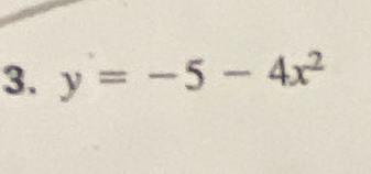 y=-5-4x^2