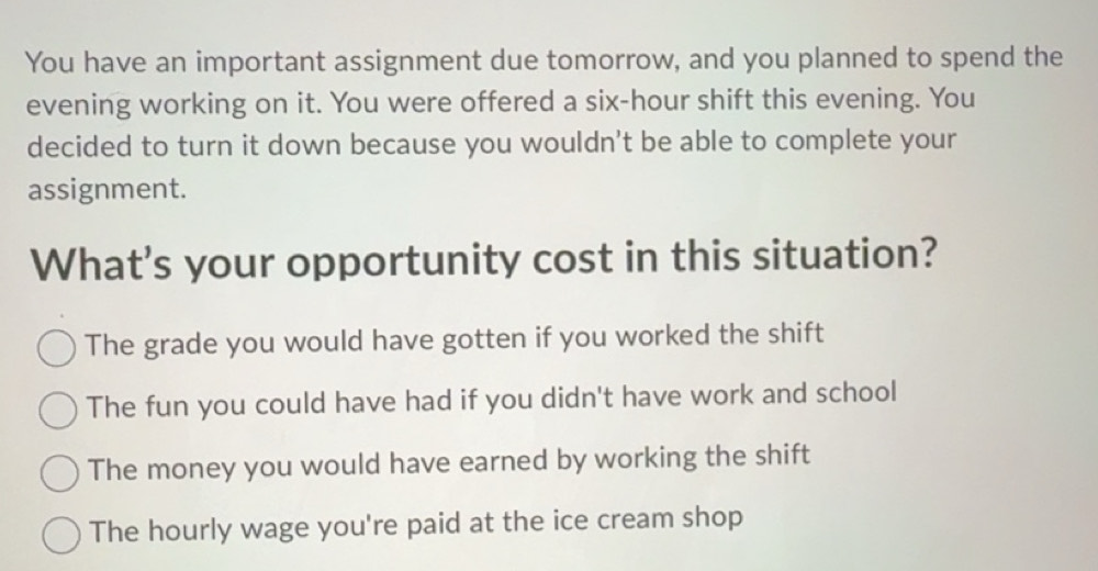 Solved: You have an important assignment due tomorrow, and you planned ...