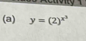 Activity1 
(a) y=(2)^x^3