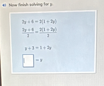 Now finish solving for y.