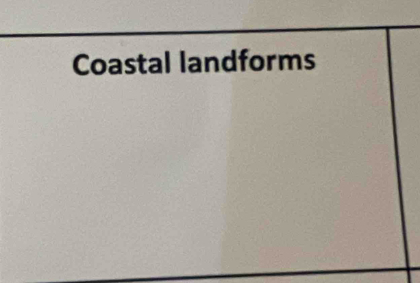 Coastal landforms