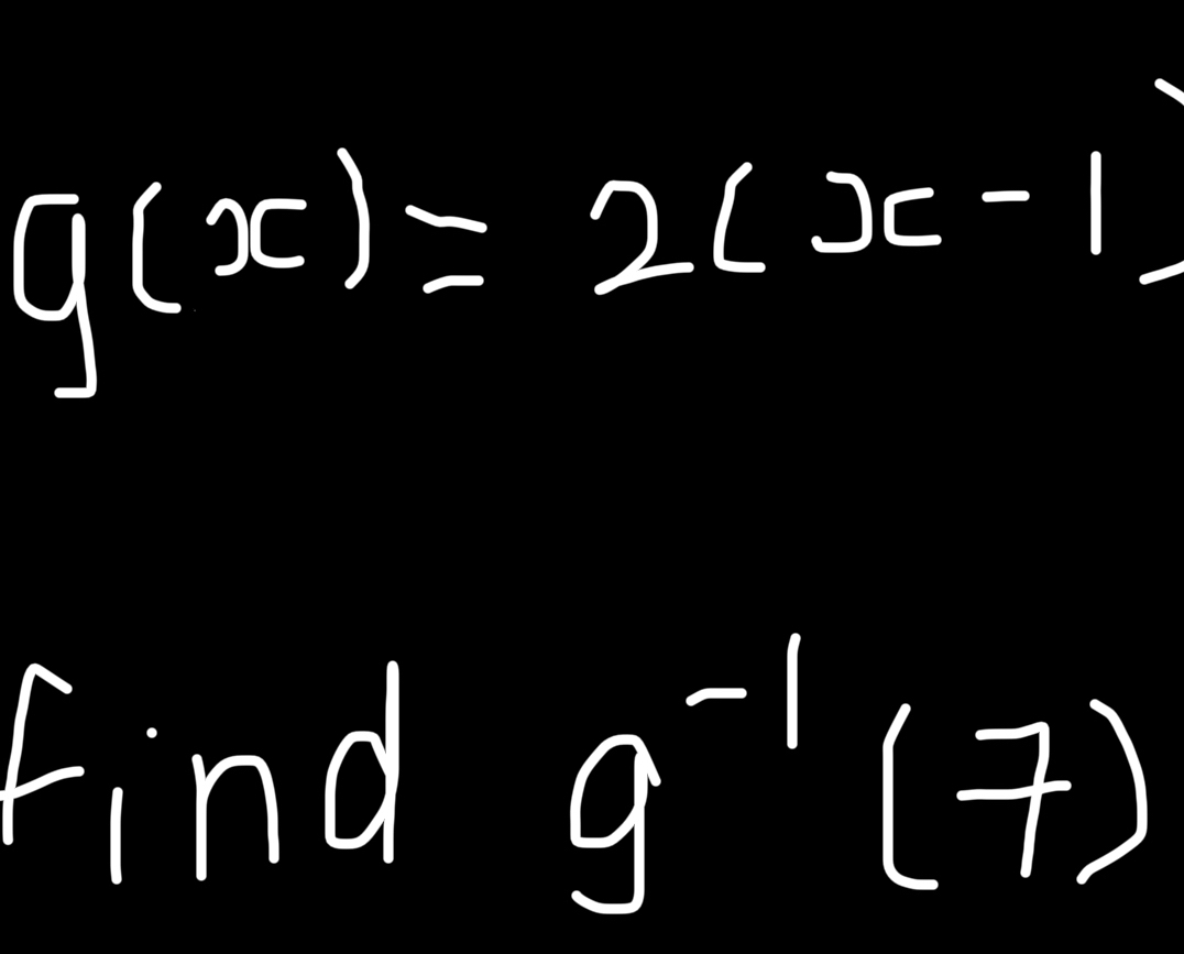 g(x)=2(x-1)
Findg^1(7)^-1(7)