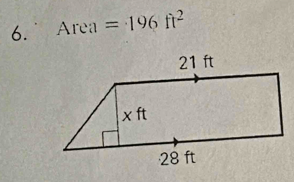 Area=196ft^2