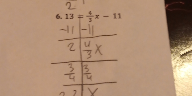 13= 4/3 x-11