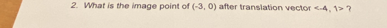 What is the image point of (-3,0) after translation vector ?