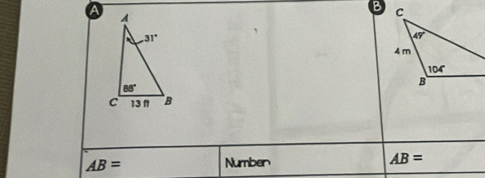 a
AB= Numben AB=